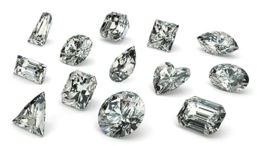 Représentation des différentes formes de diamants présentes sur le marché
