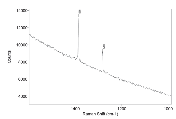 Le spectre Raman obtenu au centre de l’inclusion indique la présence de CO2.