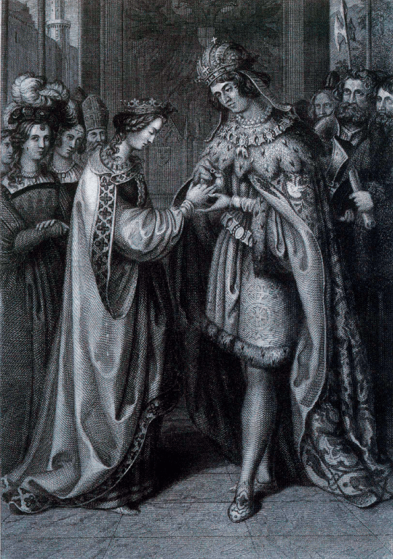 Maximilien Ier offrant un diamant à Marie de Bourgogne