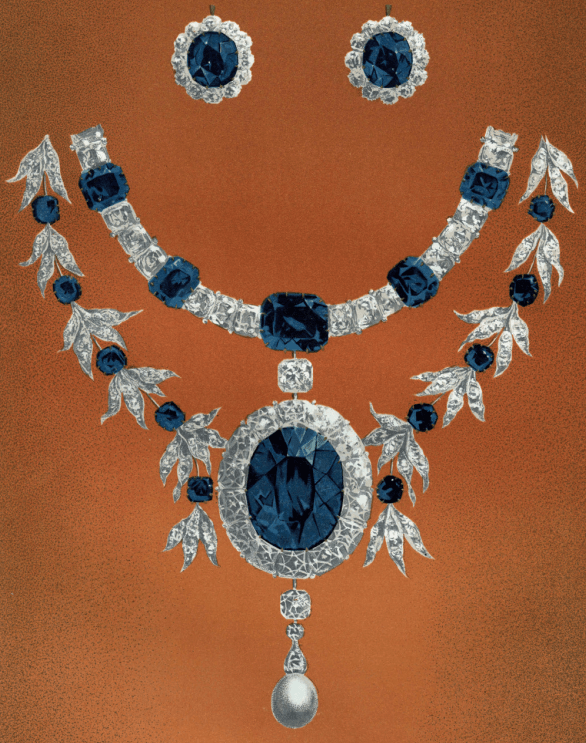 Parure avec diamants et saphirs par Boucheron, Paris 1884