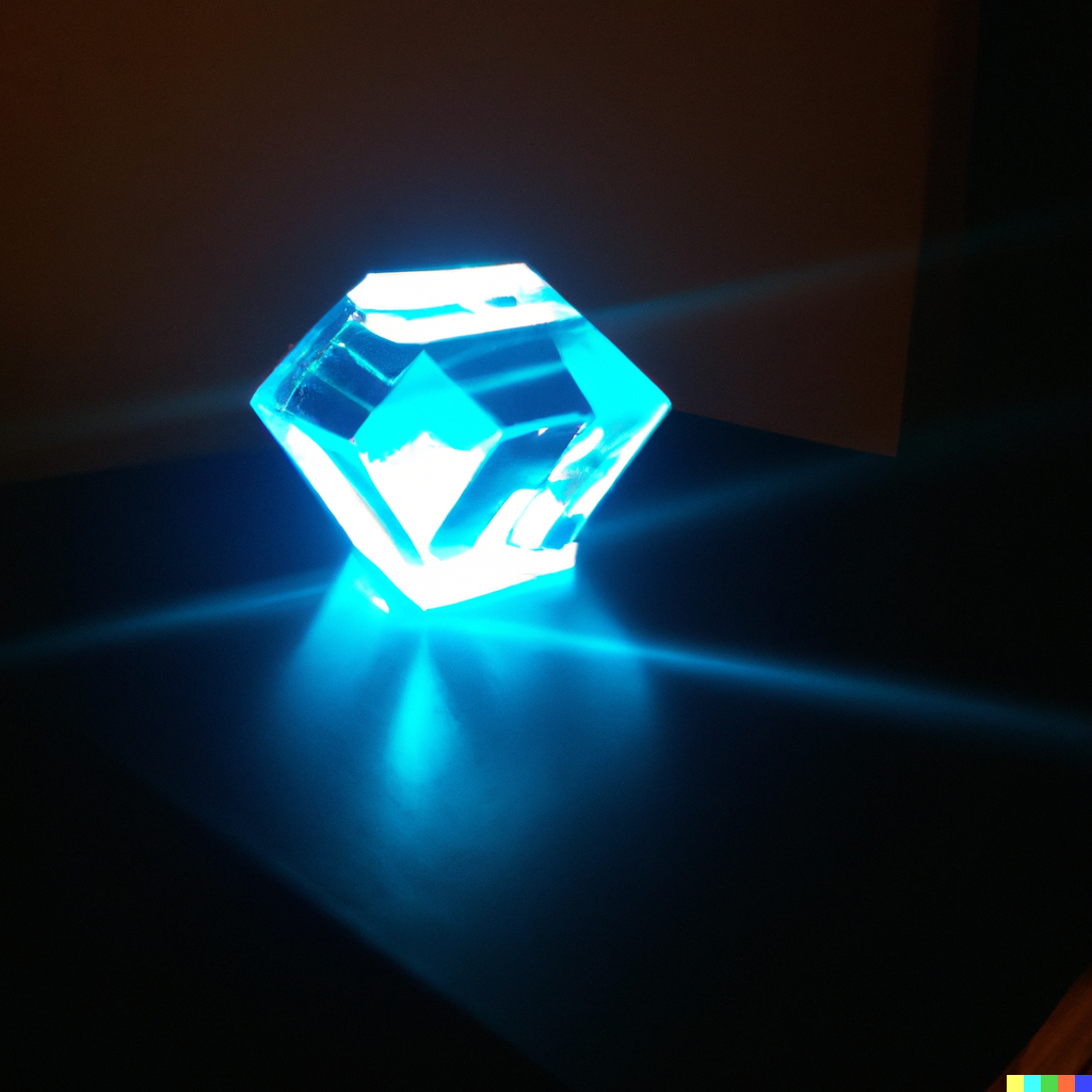 Une illustration d'un diamant photoluminescent
