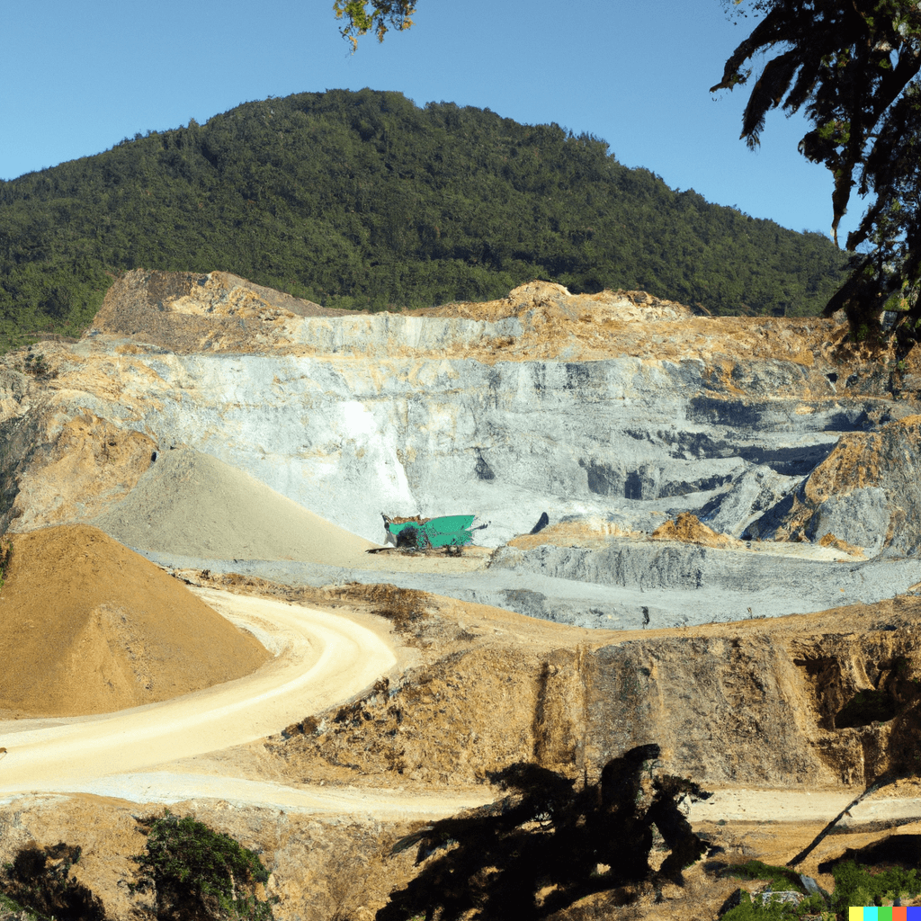 illustration d’une mine de diamant à Guaniamo au vénézuela