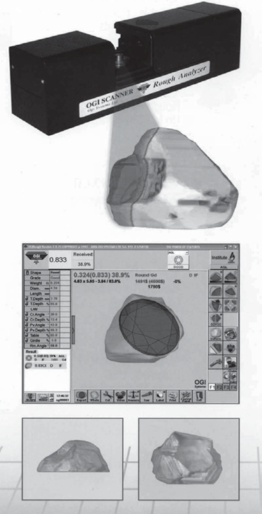 Scanner permettant l’étude du brut tout en tenant compte des creux et des déchirures externes, par Ogi
